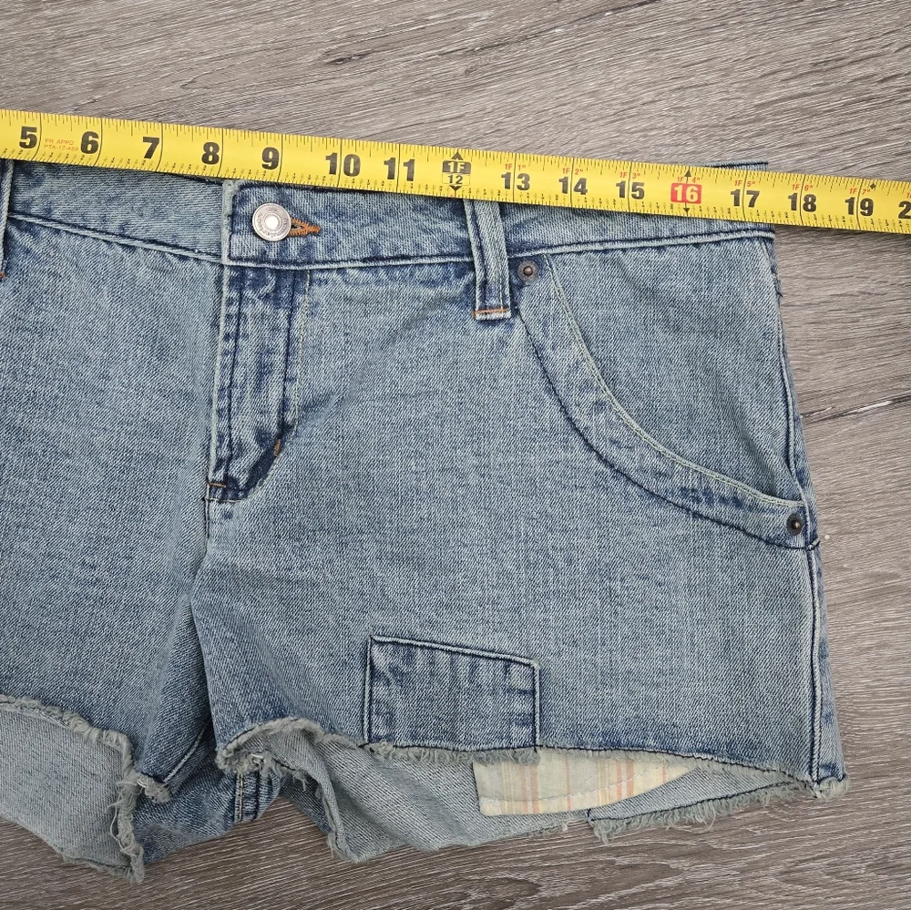 Y2K No Boundaries Denim Blue Low Rise Micro Short Shorts Size 15 Juniors